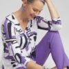 Abstract Henley Side Slit Tunic