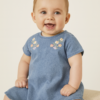 Embroidered denim dress