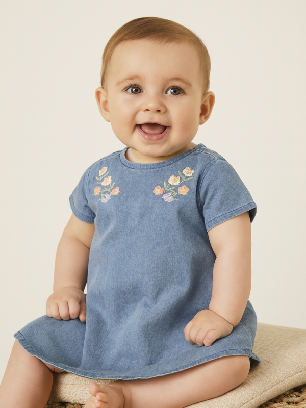dress Embroidered denim dress