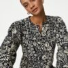Cotton Rich Textured Yoke Mini Dress