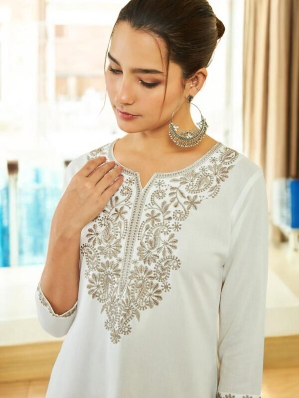 Ladies Colour Embroided Tunic Top