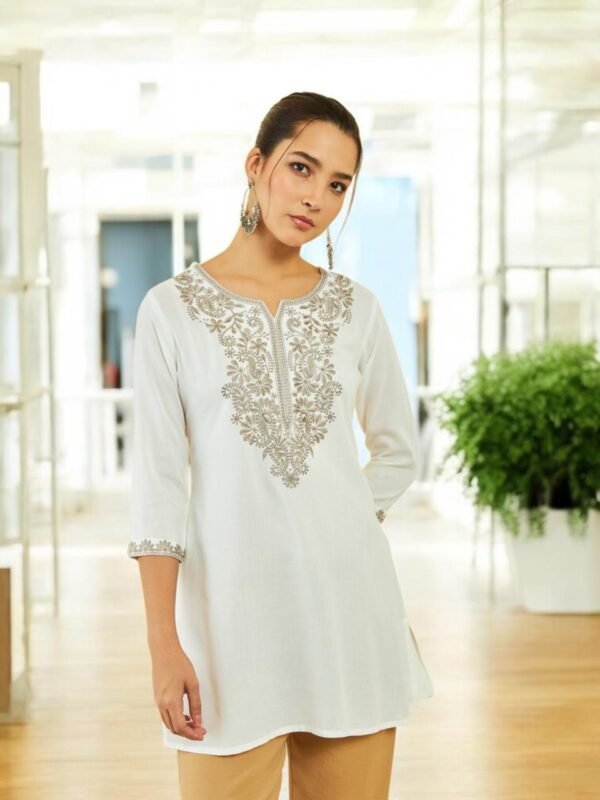 Ladies Colour Embroided Tunic Top