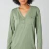 Ladies Button Up T-Shirt