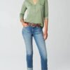Ladies Button Up T-Shirt