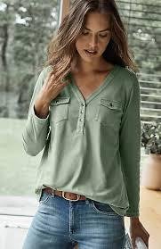 Ladies Button Up T-Shirt