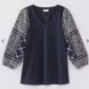 Embridered Puff-Sleeve Top