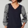 Embridered Puff-Sleeve Top