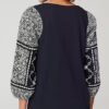 Embridered Puff-Sleeve Top