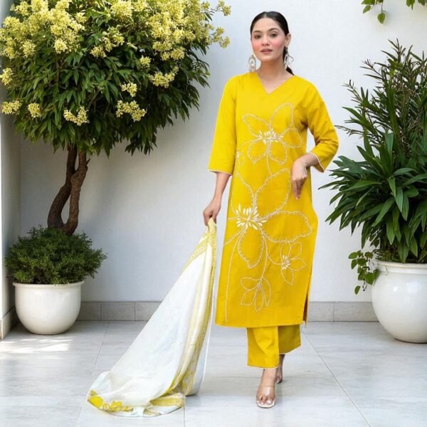 Embroidered 3pcs Suit