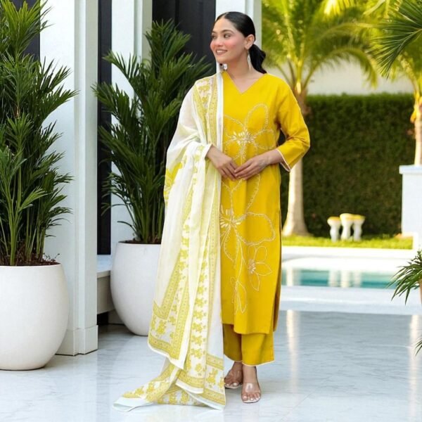 Embroidered 3pcs Suit