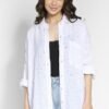 Embroidered Eyelet Oversized Shirt