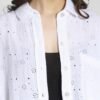 Embroidered Eyelet Oversized Shirt