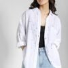 Embroidered Eyelet Oversized Shirt