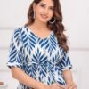 Leaf Print Tiered Dress