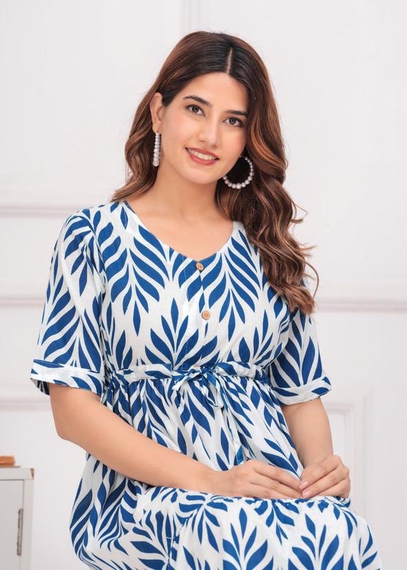 Leaf Print Tiered Dress