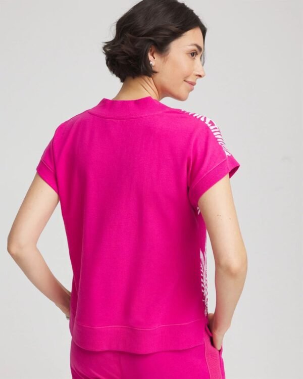 Leaf Printed V Neck T-Shirt