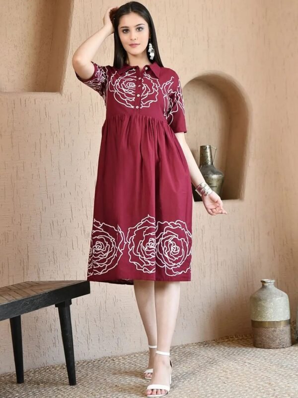 Cotton Wine Haze Pocket Dress