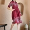 Cotton Wine Haze Pocket Dress