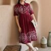 Cotton Wine Haze Pocket Dress