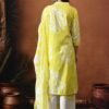 Floral Printed Thread Work Pure Cotton Straight Kurta With Palazzos & Dupatta