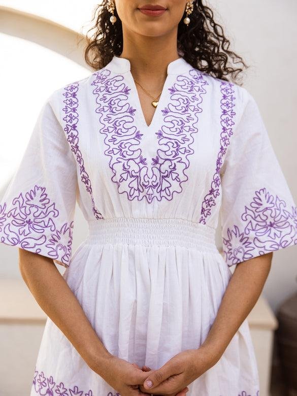 Exclusive Embroidered Fit & Flare Dress