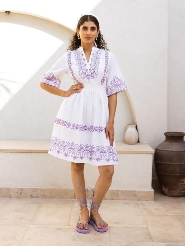 Exclusive Embroidered Fit & Flare Dress