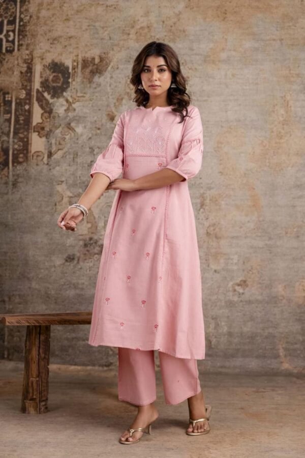 Rosewood Charm Kurta And Pant Set