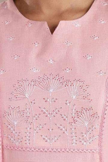 Rosewood Charm Kurta And Pant Set