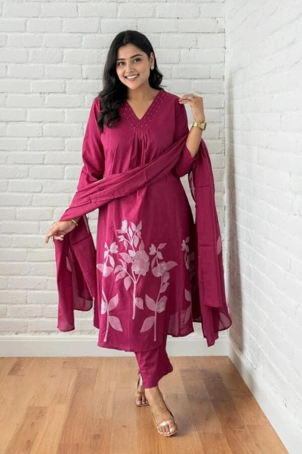 Exclusive Kurta Set with Dupatta-Embroidered Anarkali Kurta,Pant & Dupatta Set