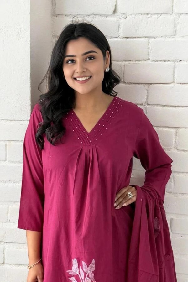 Exclusive Kurta Set with Dupatta-Embroidered Anarkali Kurta,Pant & Dupatta Set